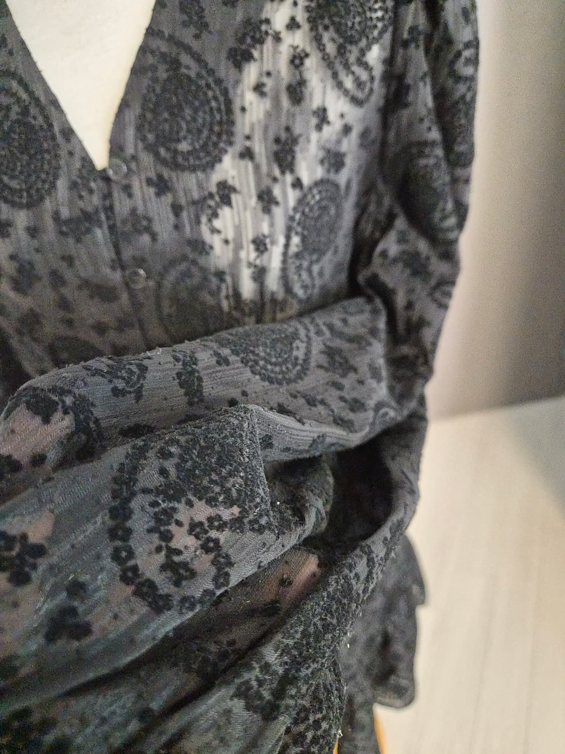 페이즐리 시스루 미니 원피스 상품이미지3