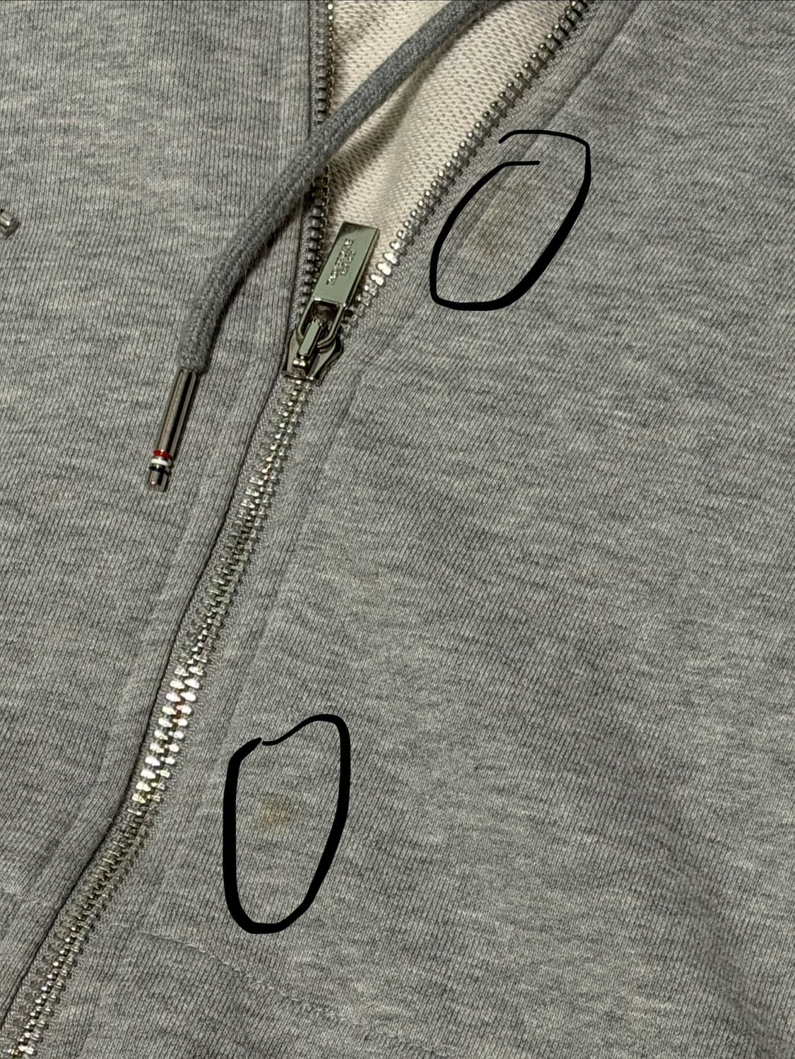 톰브라운 사선완장 후드집업 그레이 {size 1} 상품이미지4