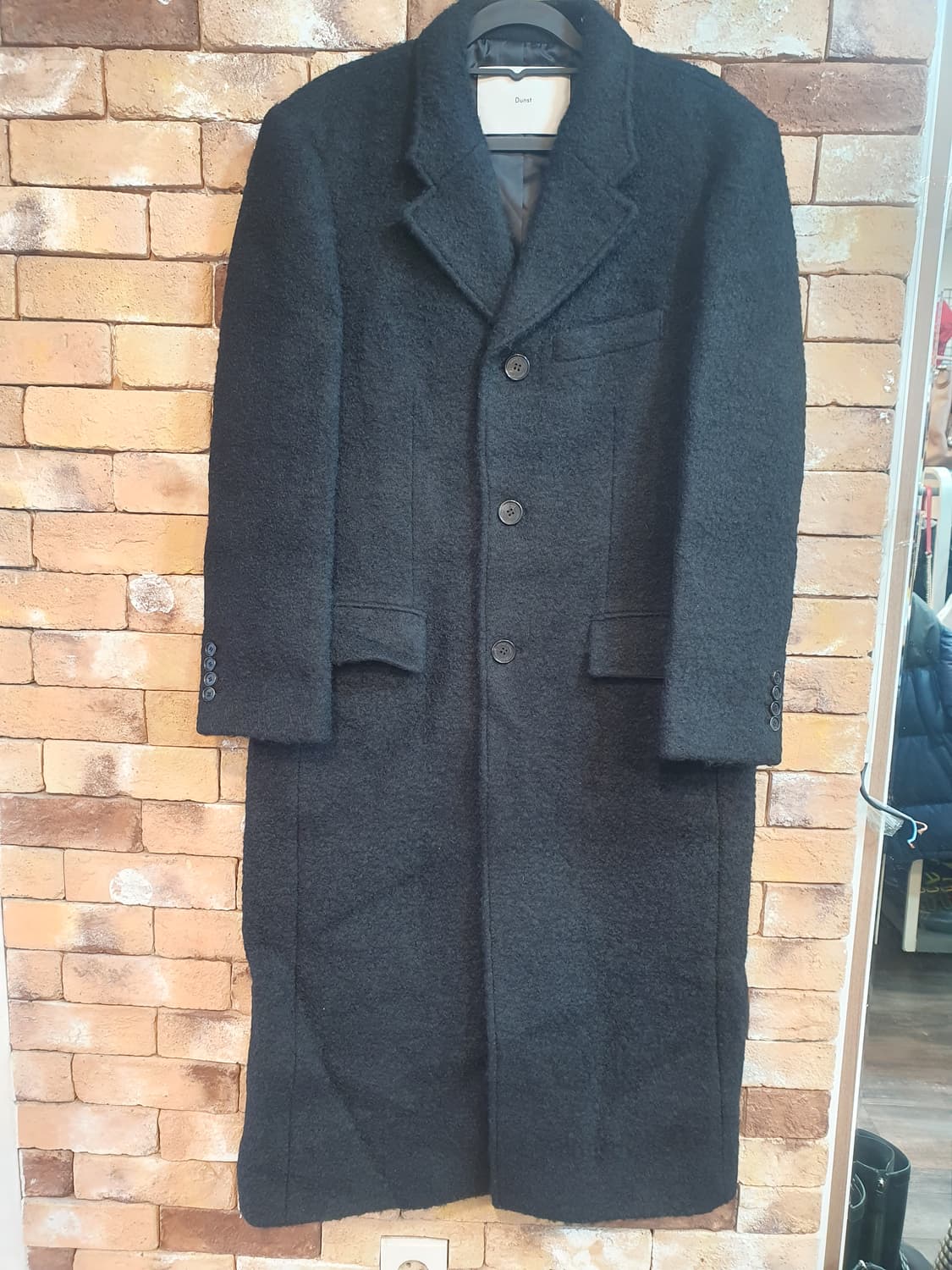상태최상)Dunst 블랙 부클 울 코트 S 상품이미지1