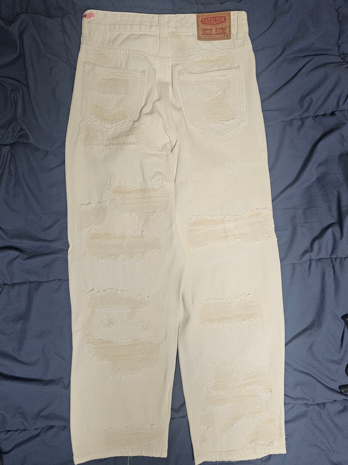 페이탈리즘 | 디스트로이드 스티치 데님 팬츠 | 크림 | 46사이즈 상품이미지2