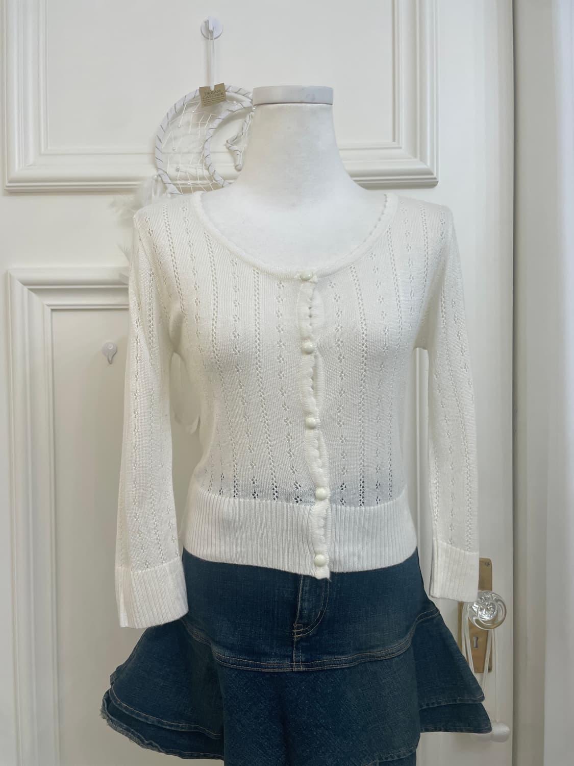 INGNI white crochet basic cardigan 상품이미지5