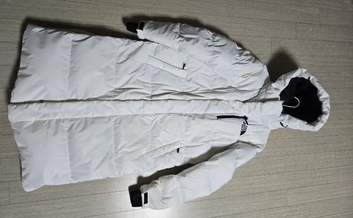노스페이스 화이트 롱패딩 M(95) 판매 상품이미지2