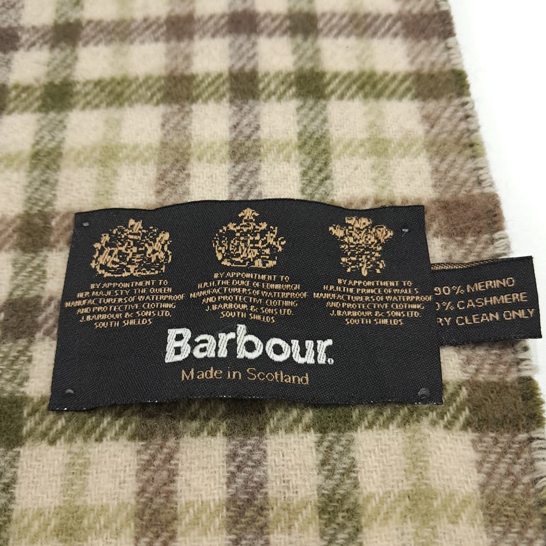 MX330 바버 그린 체크 올리브그린 양면 메리노 캐시미어 목도리 머플러 상품이미지6