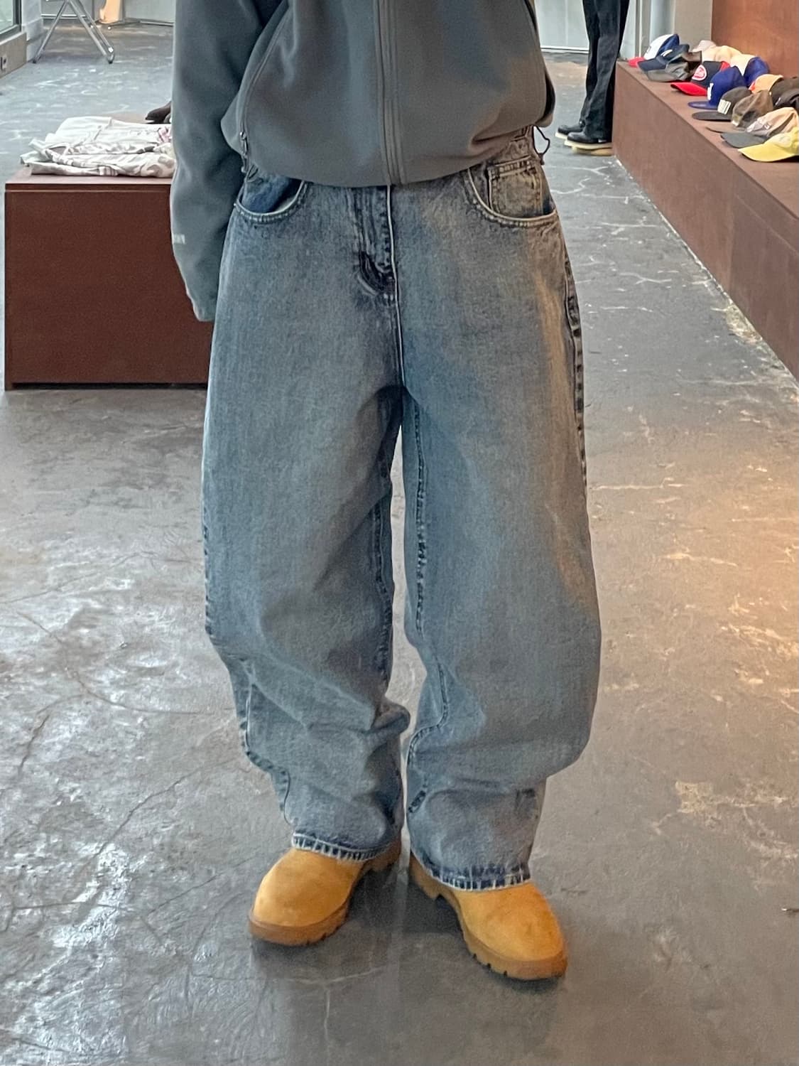 토피 워시드 와이드 데님 팬츠 H1545 상품이미지1