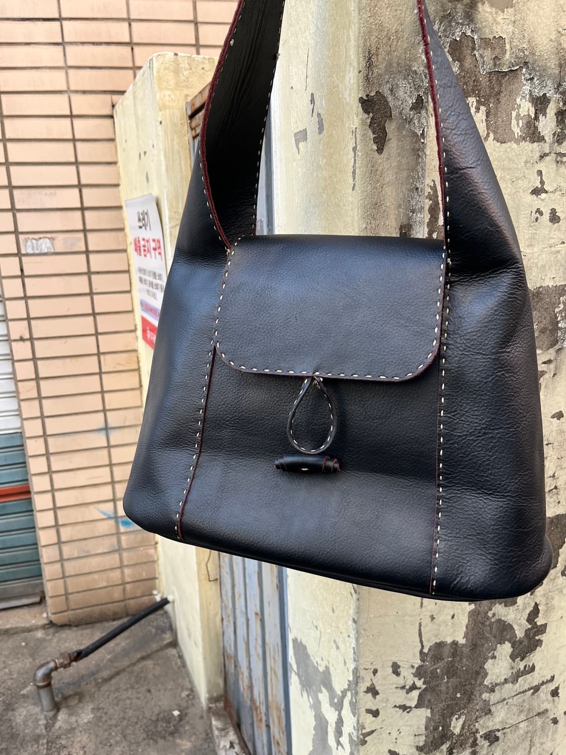 Vintage 리얼레더 빅 숄더백  상품이미지2