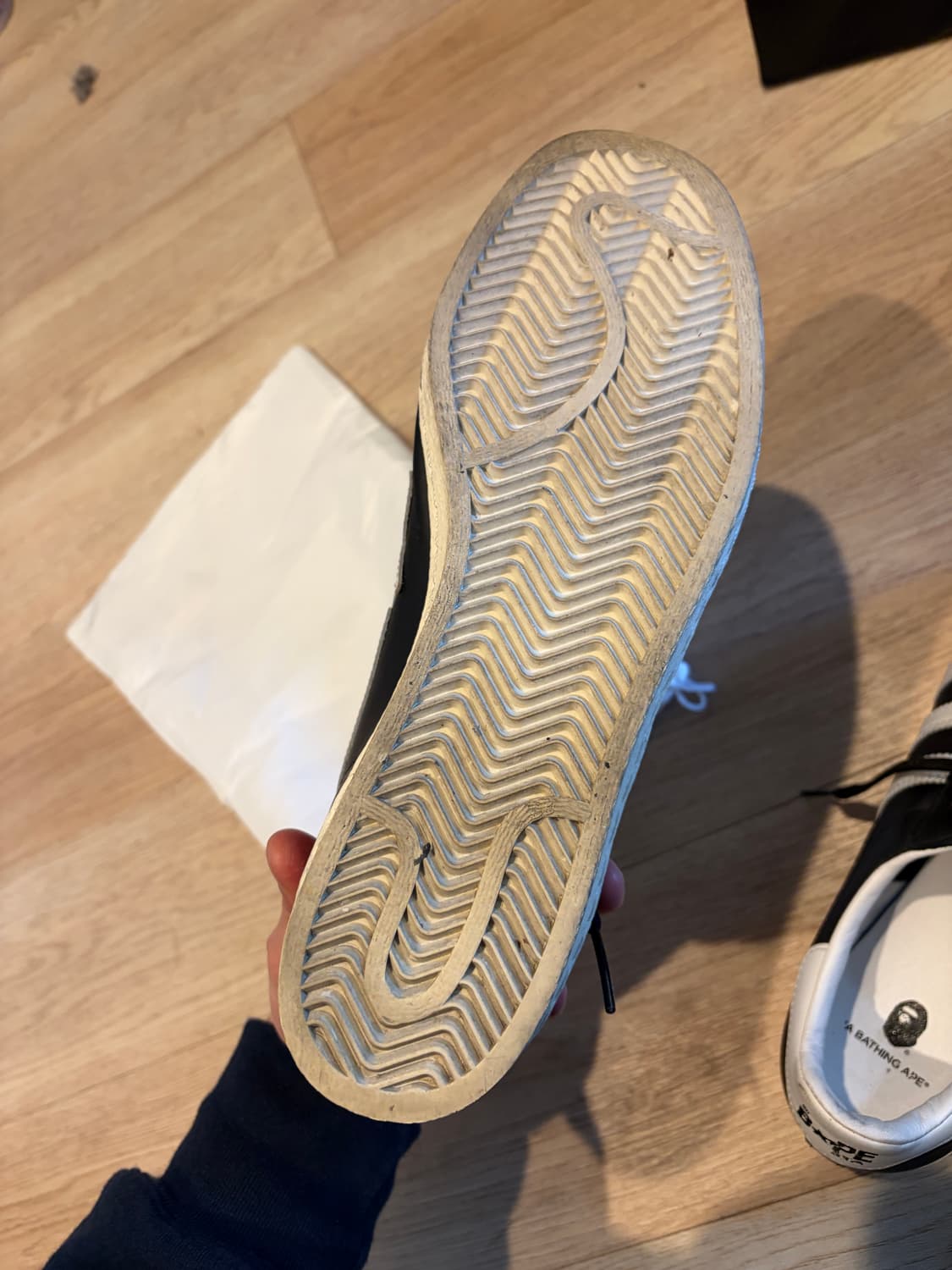 베이프 X 아디다스 슈퍼스타 콜라보 블랙 275 상품이미지5