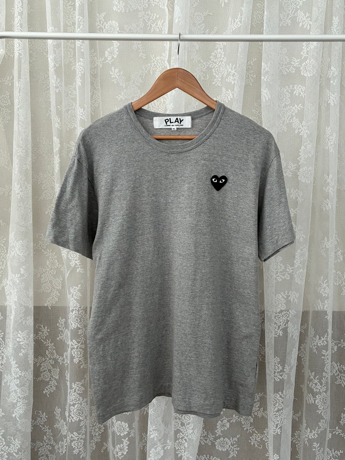 XL) 꼼데가르송 반팔 티셔츠 블랙와펜 그레이 상품이미지1