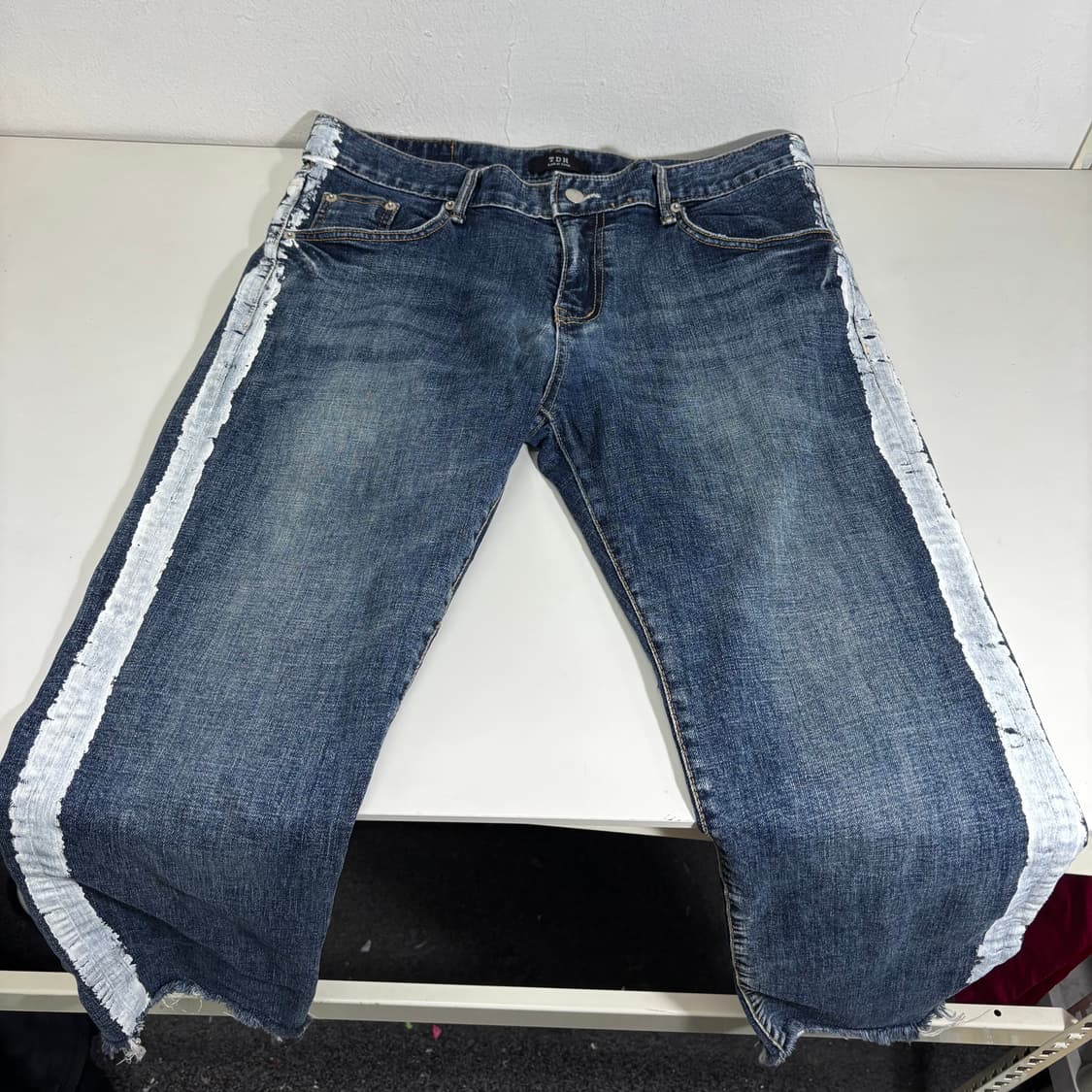 M 빈티지 사이드페인팅 크롭 데님팬츠 청바지 상품이미지2