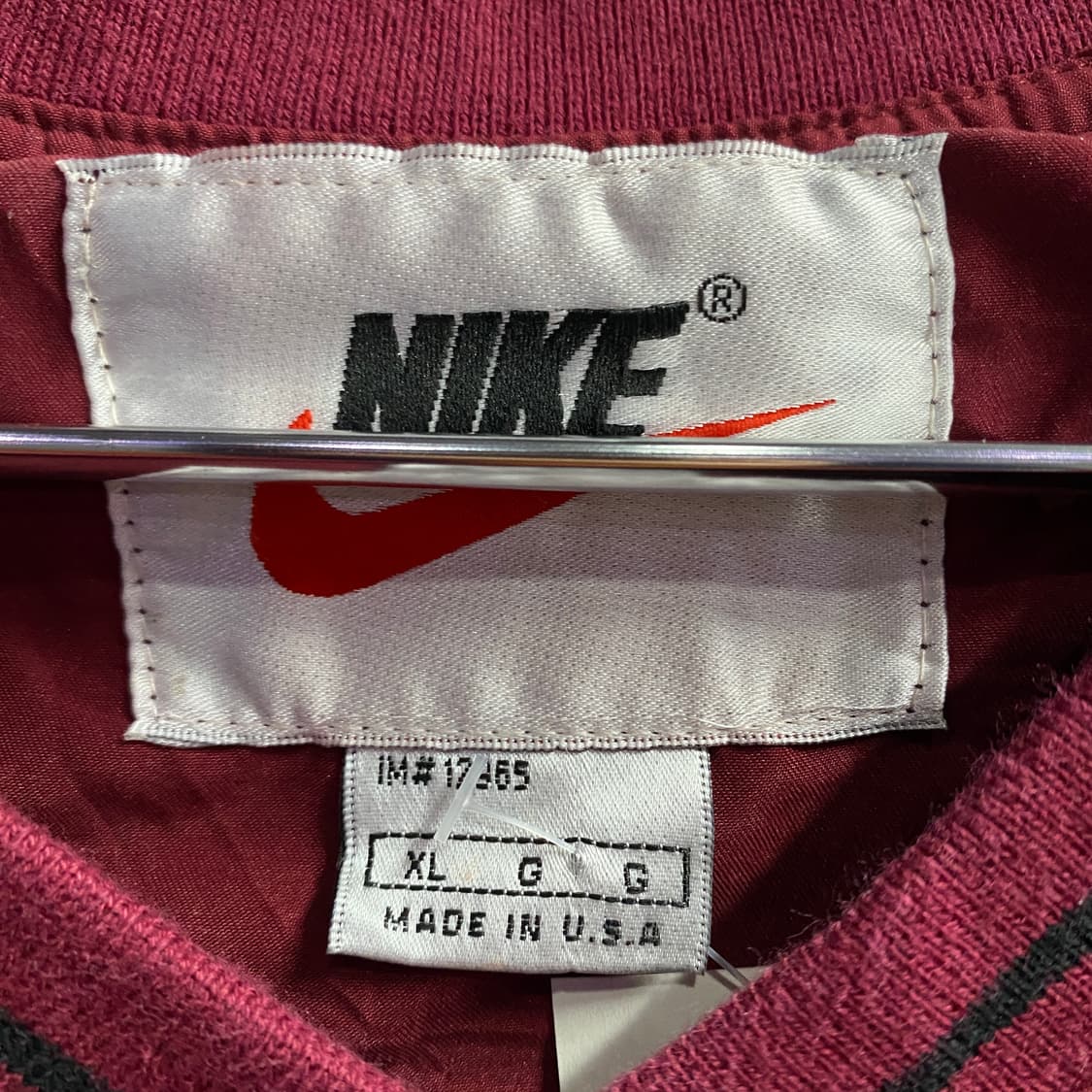 나이키 스몰로고 버건디 맨투맨 웜업 B4034 상품이미지4