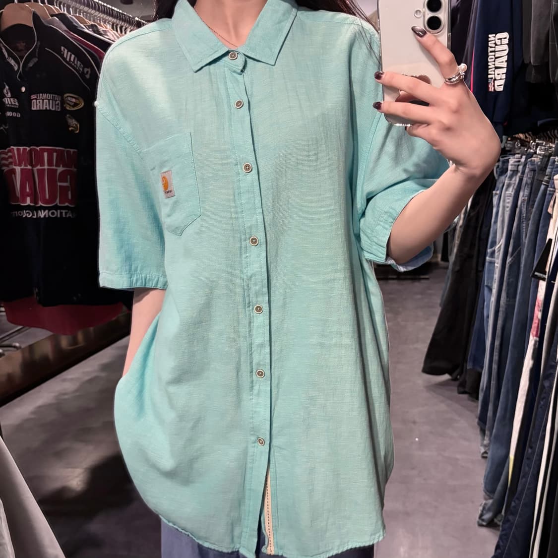 [IM] Carhartt 칼하트 반팔 셔츠 민트 블루 상품이미지5