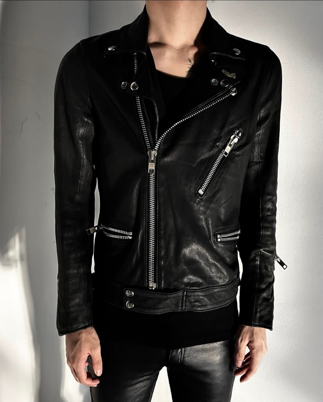 RNA Inc 아카이브 하드코어 일본 빈티지 램스킨 라이더 자켓 상품이미지2