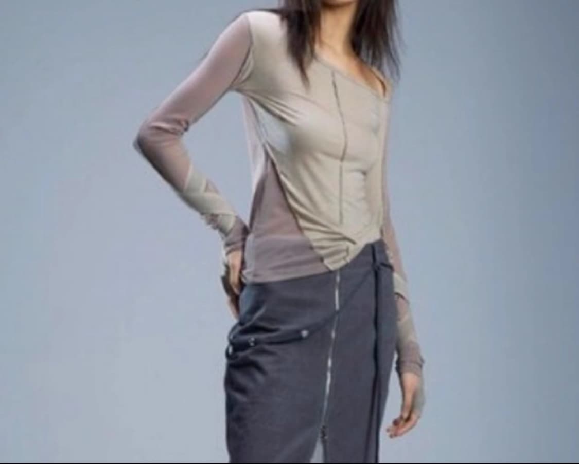 [오호스] Bandage Mesh 티셔츠 브라운 판매합니다 상품이미지3