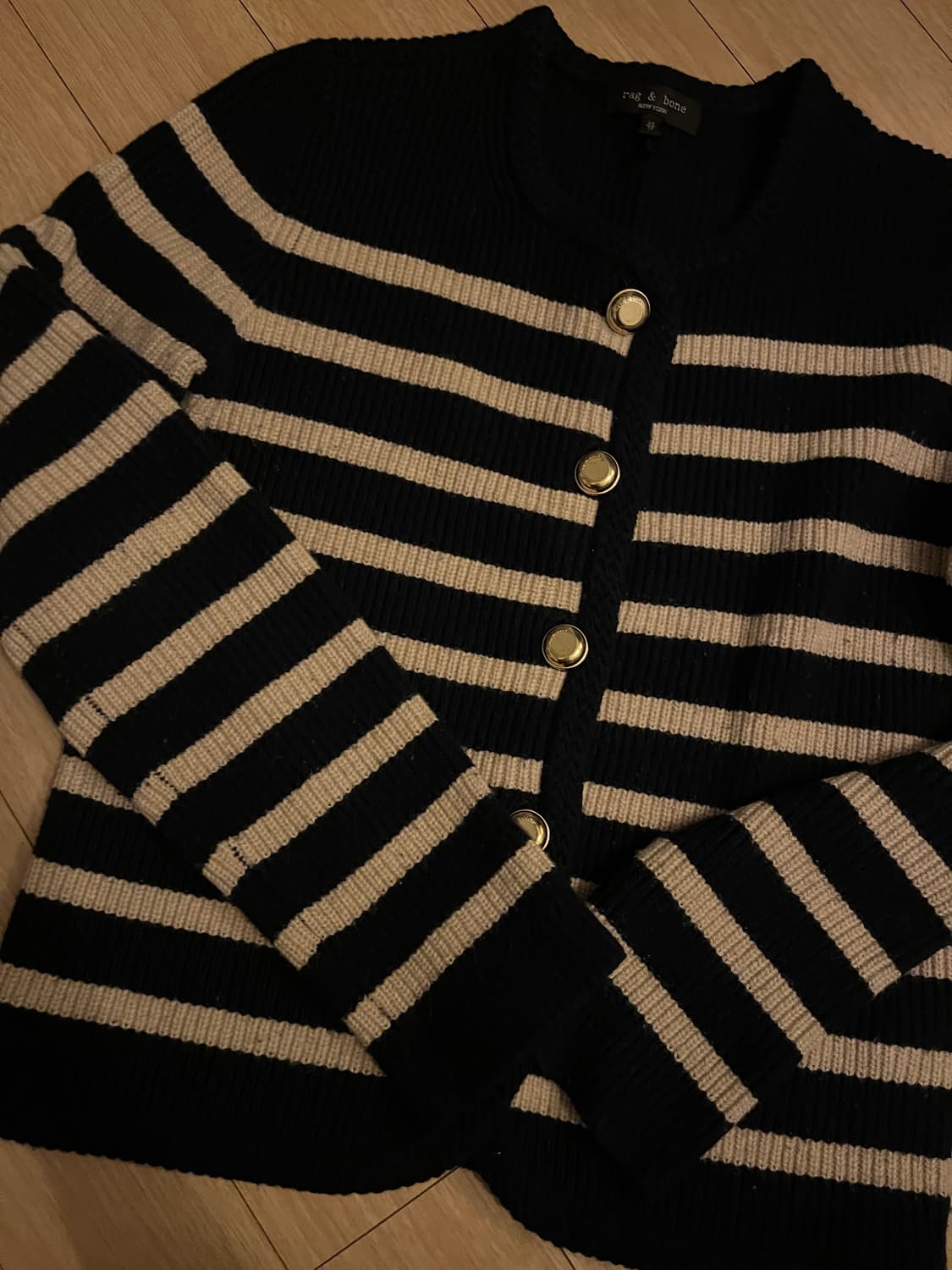 랙앤본 스트라이프 니트 가디건 상품이미지4