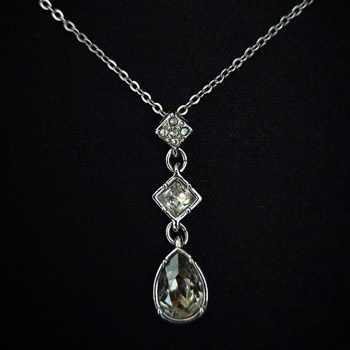 스와로브스키 빈티지 실버 팬던트 목걸이 상품이미지2