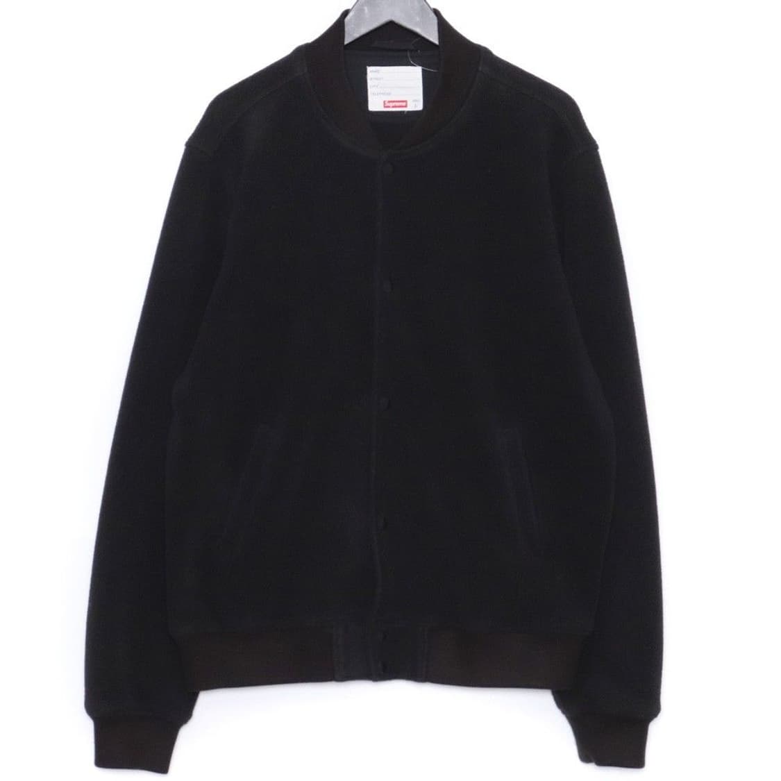 [정품] 슈프림 아치 로고  레더 바시티 자켓 블랙 M 상품이미지1