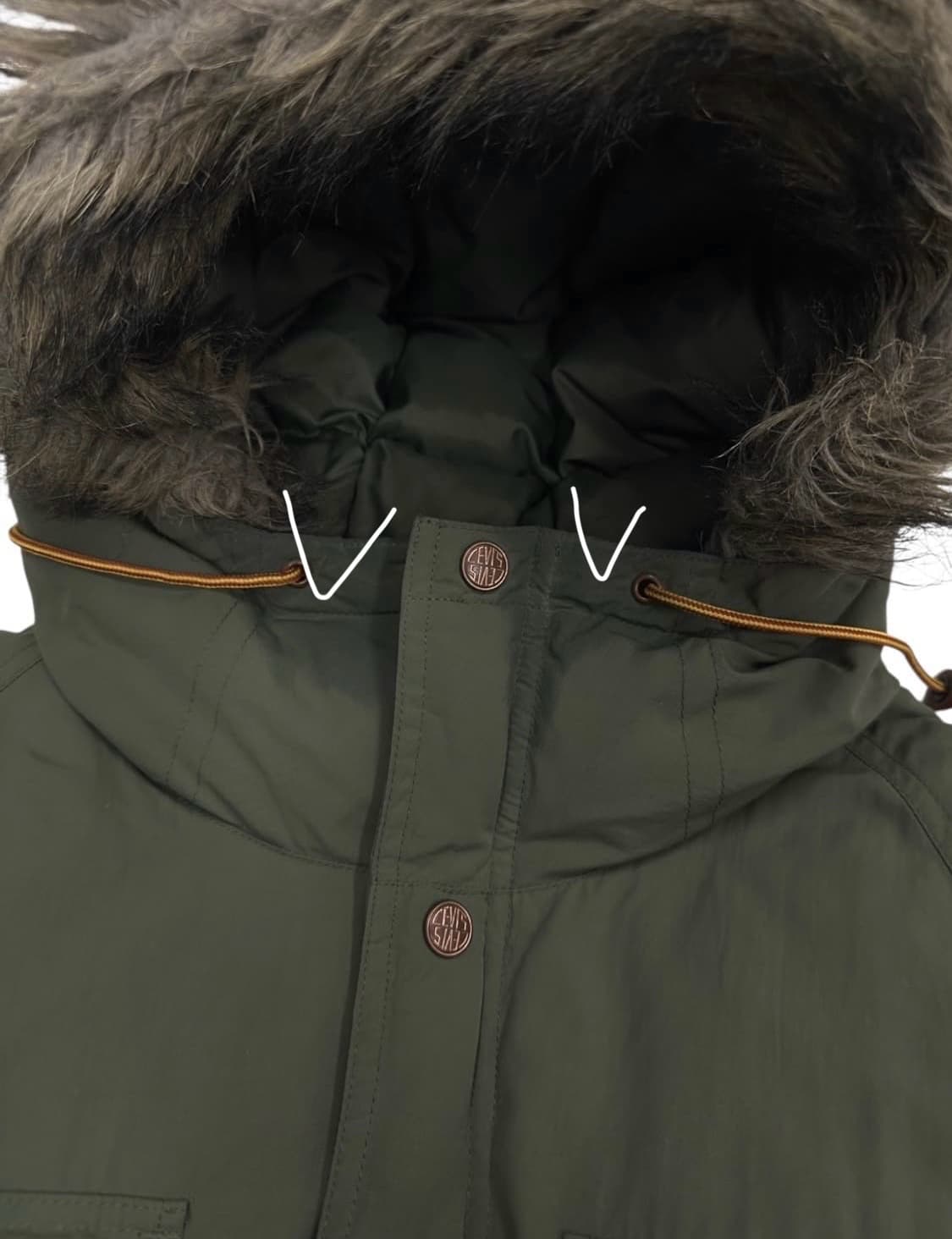 리바이스 덕다운 패딩 카키 (M) 상품이미지4