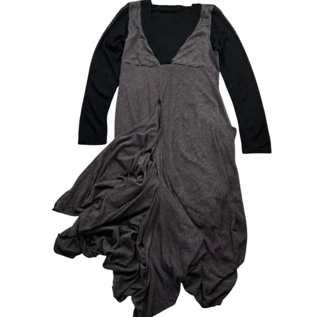 Vintage Asymmetry Dress With Long Sleeve 상품이미지4