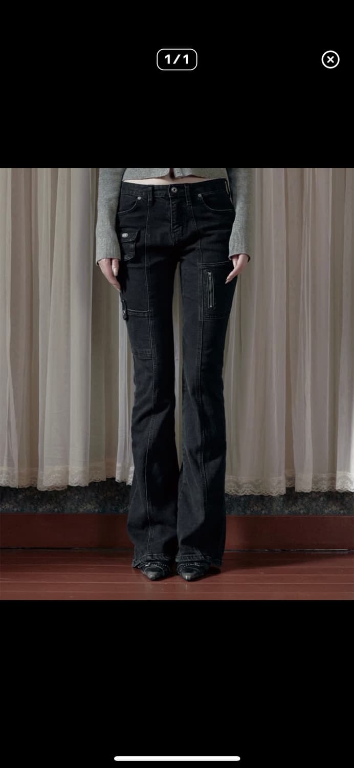 보헤미안서울 사이드포켓 부츠컷 진 딥그레이 s 상품이미지1