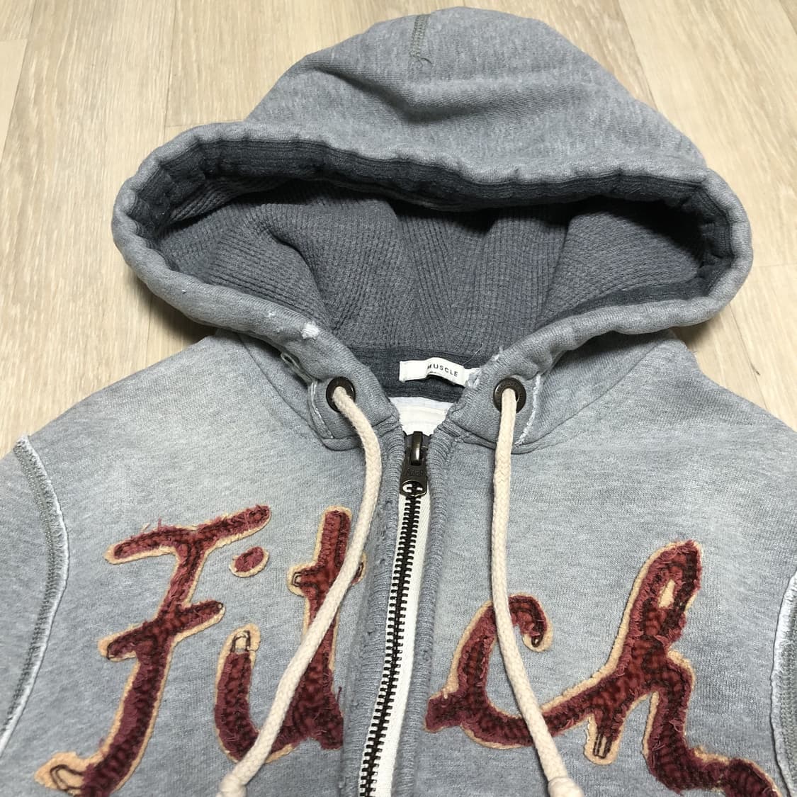 (머슬핏 M) 아베크롬비 Abercrombie Fitch 그레이 후드집업 상품이미지7