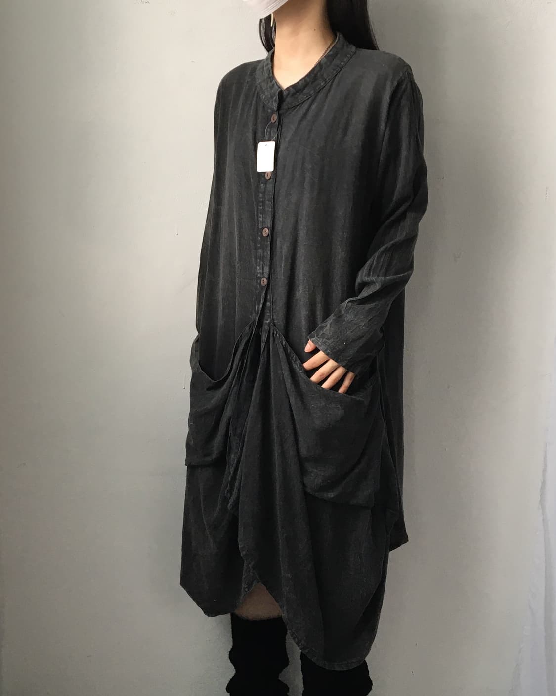 Drape line point long jacket 상품이미지6