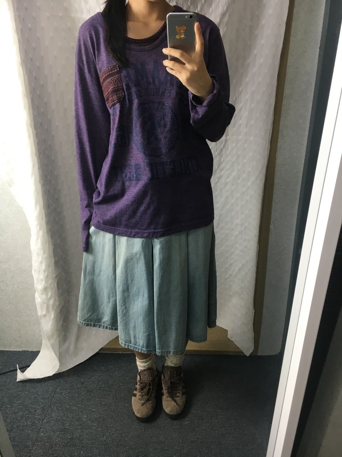 연청 데님 미디 스커트 상품이미지2