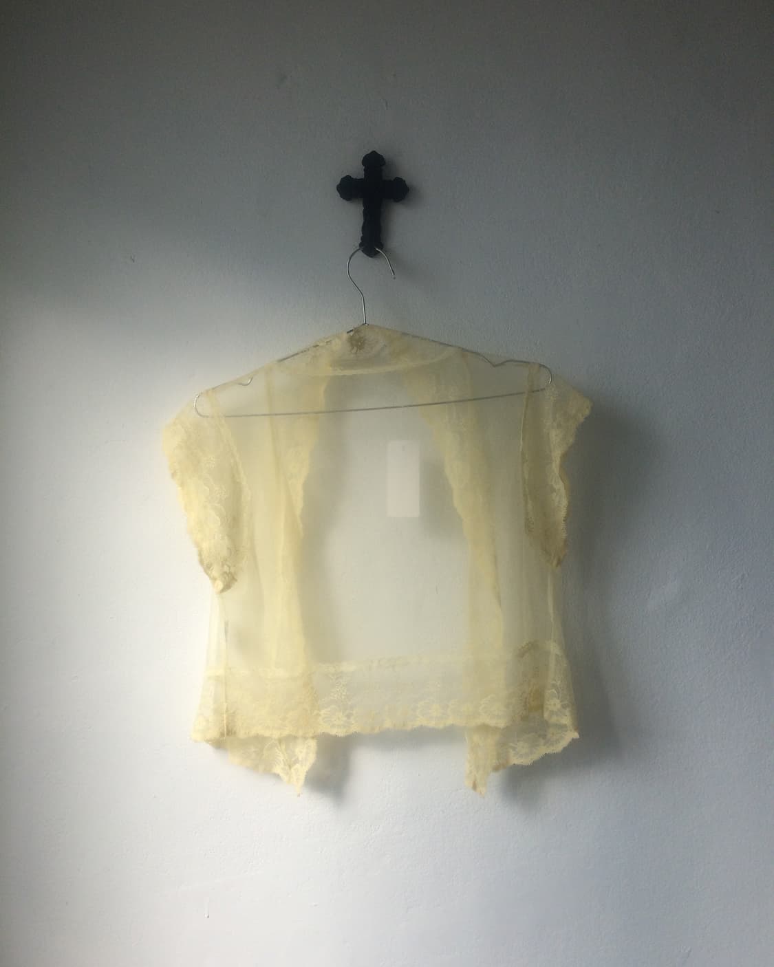 lace trimming see through open cardigan 상품이미지3