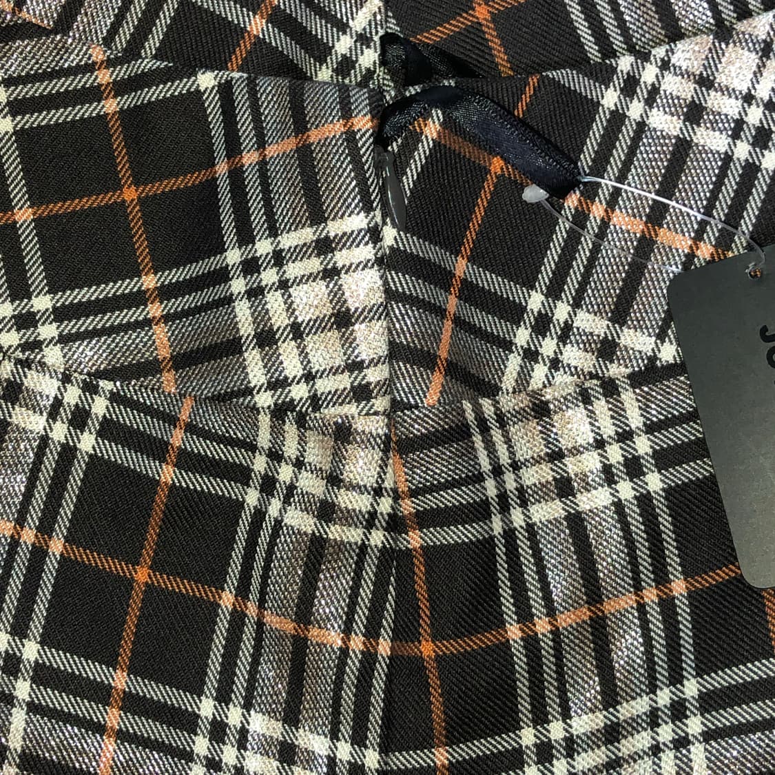 타탄 체크 글리터 플리츠 스커트 다크 브라운 긱시크 y2k 상품이미지2