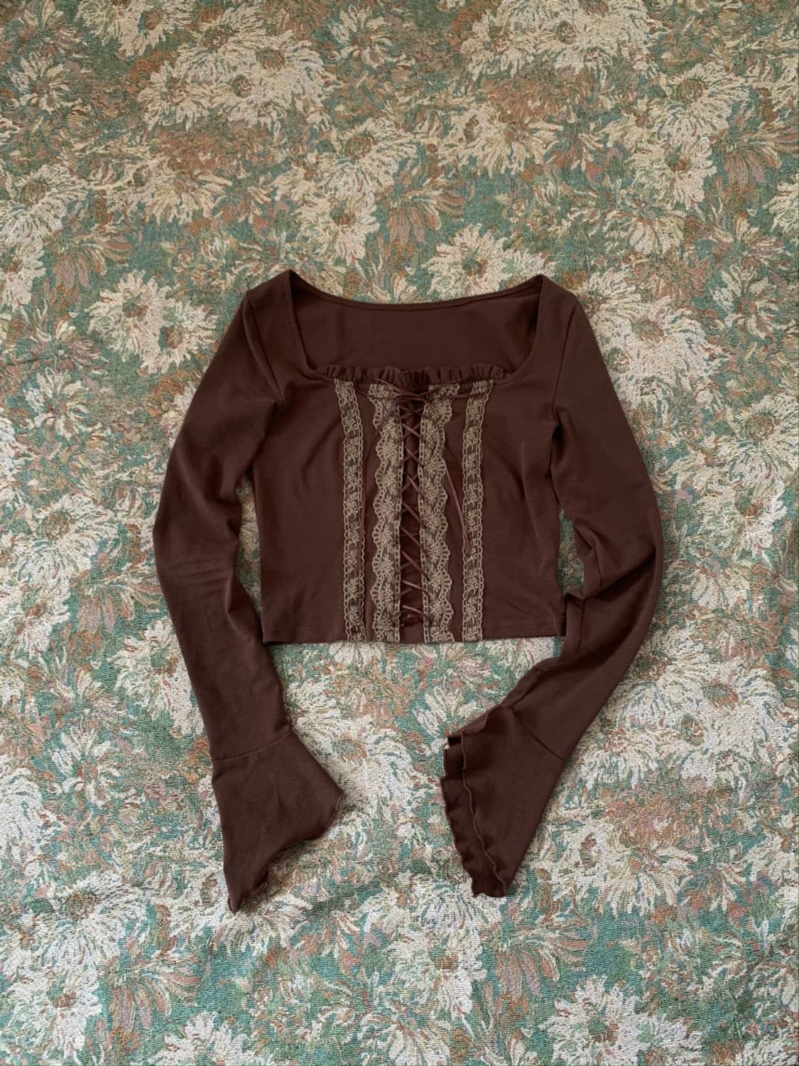 [새상품] 빈티지 아일렛 티셔츠 라떼갸루 상품이미지5