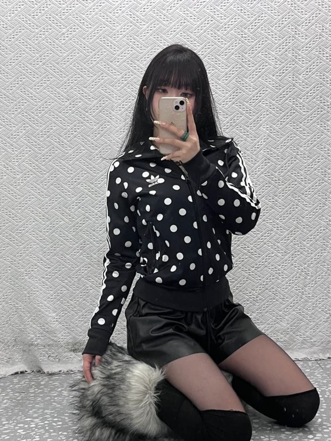 아디다스 희귀 스트릿 Y2K 도트 땡땡이 져지 집업 95 C09712 상품이미지1