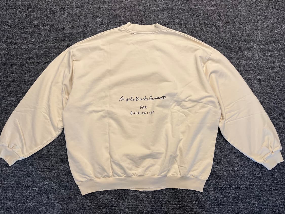 [100~105] 발렌시아가 악보 프린팅 맨투맨티 새제품 1  상품이미지6