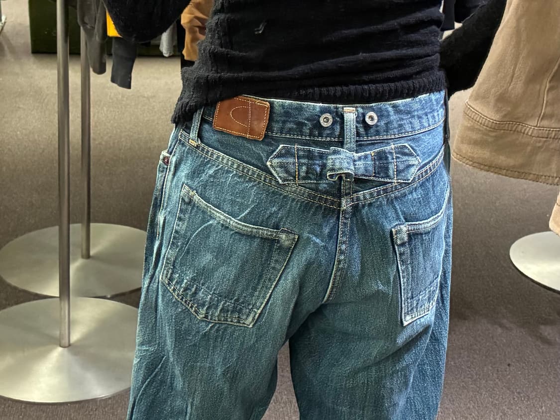 4)Japanese vintage 벨트 디테일 데님팬츠 상품이미지4