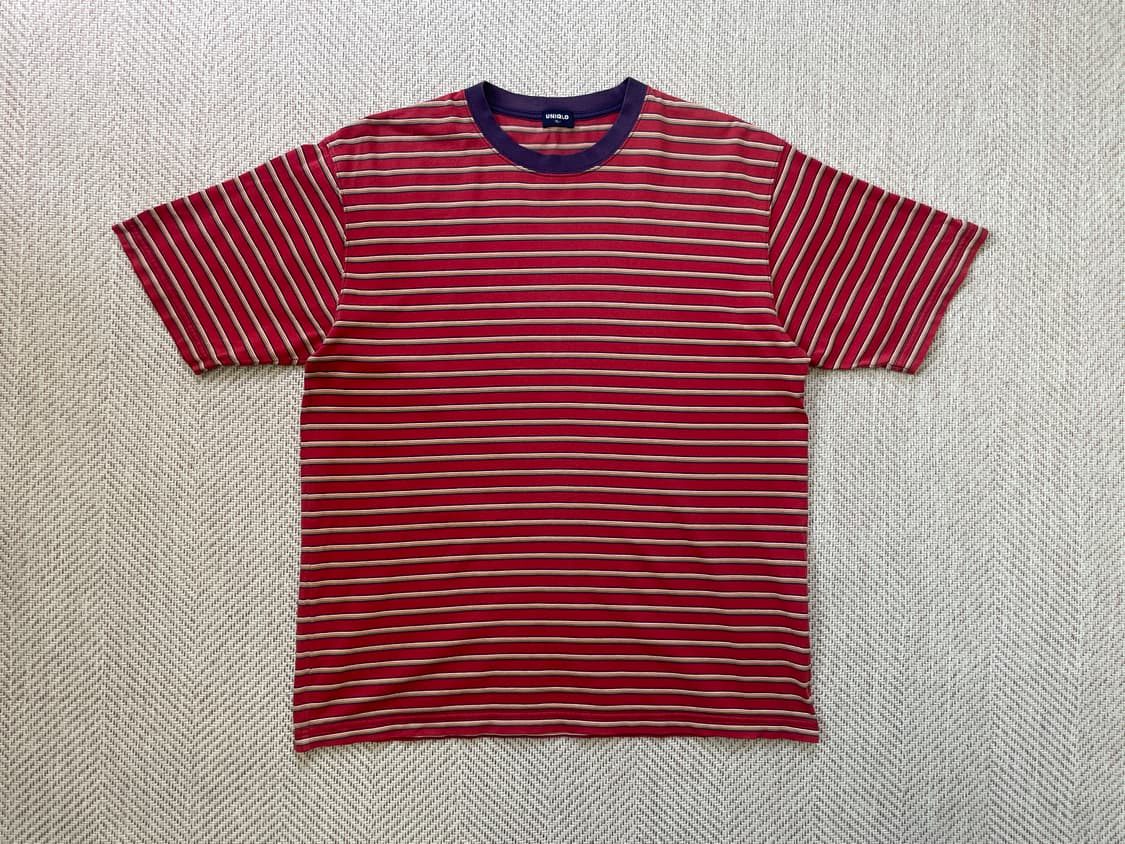빈티지 올드 uniqlo 스트라이프 반팔티셔츠  상품이미지1