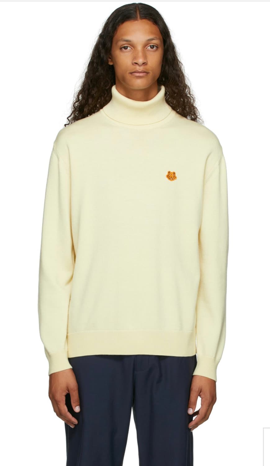 겐조 / 타이거패치 울 터틀넥 니트 옐로우 크림 /Xl 상품이미지1