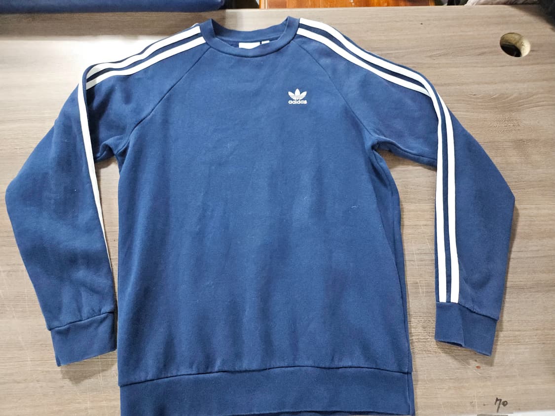 아디다스 삼선 기모 맨투맨 네이비 S 상품이미지1