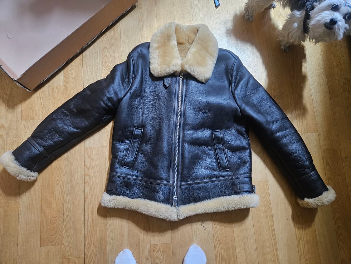 XL 105) 스페로네 SPERONE 리얼 B3 무스탕 브라운 가죽 자켓 상품이미지2