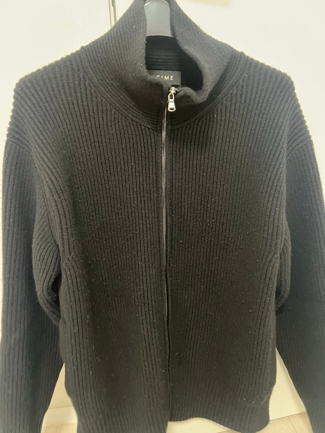 타임옴므 캐시미어 집업 가디건 블랙 95 상품이미지1