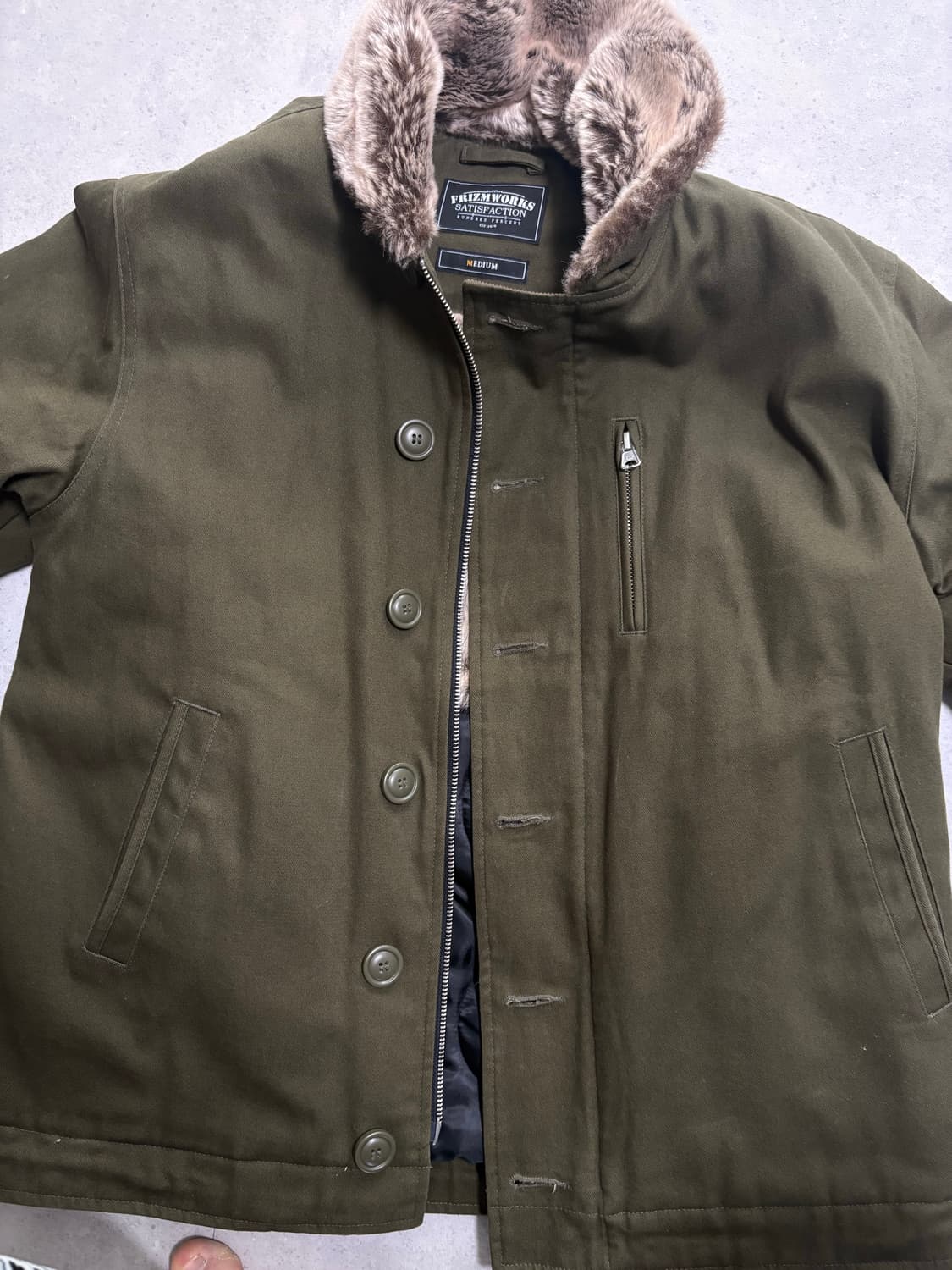 프리즘 웍스  edgar n-1 deck jaket_olive m사이즈 상품이미지1