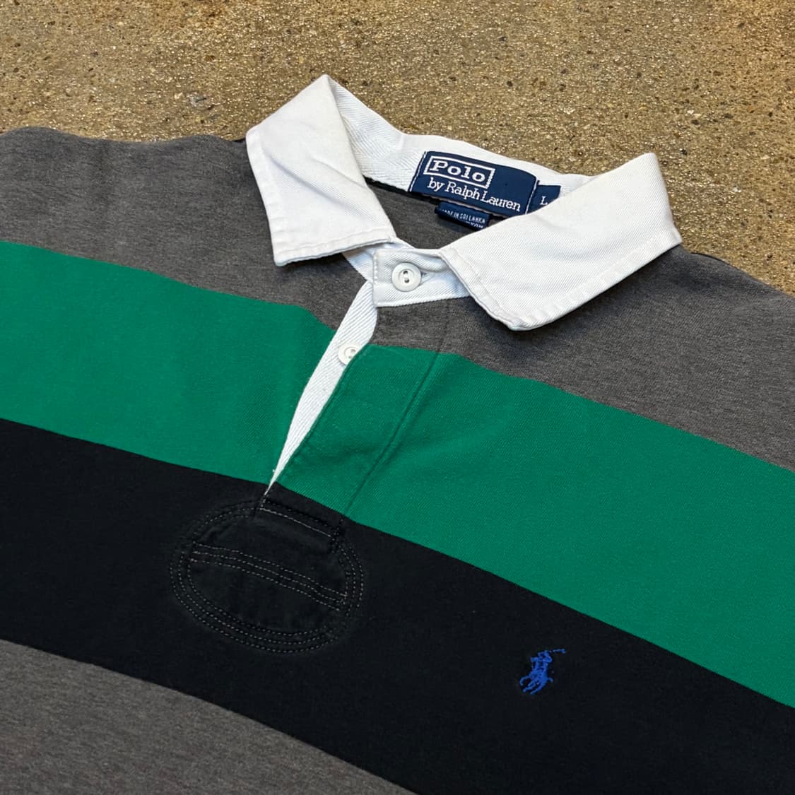 레어 00s 미국 빈티지 폴로랄프로렌 스트라이프 럭비티 카라티 상품이미지4