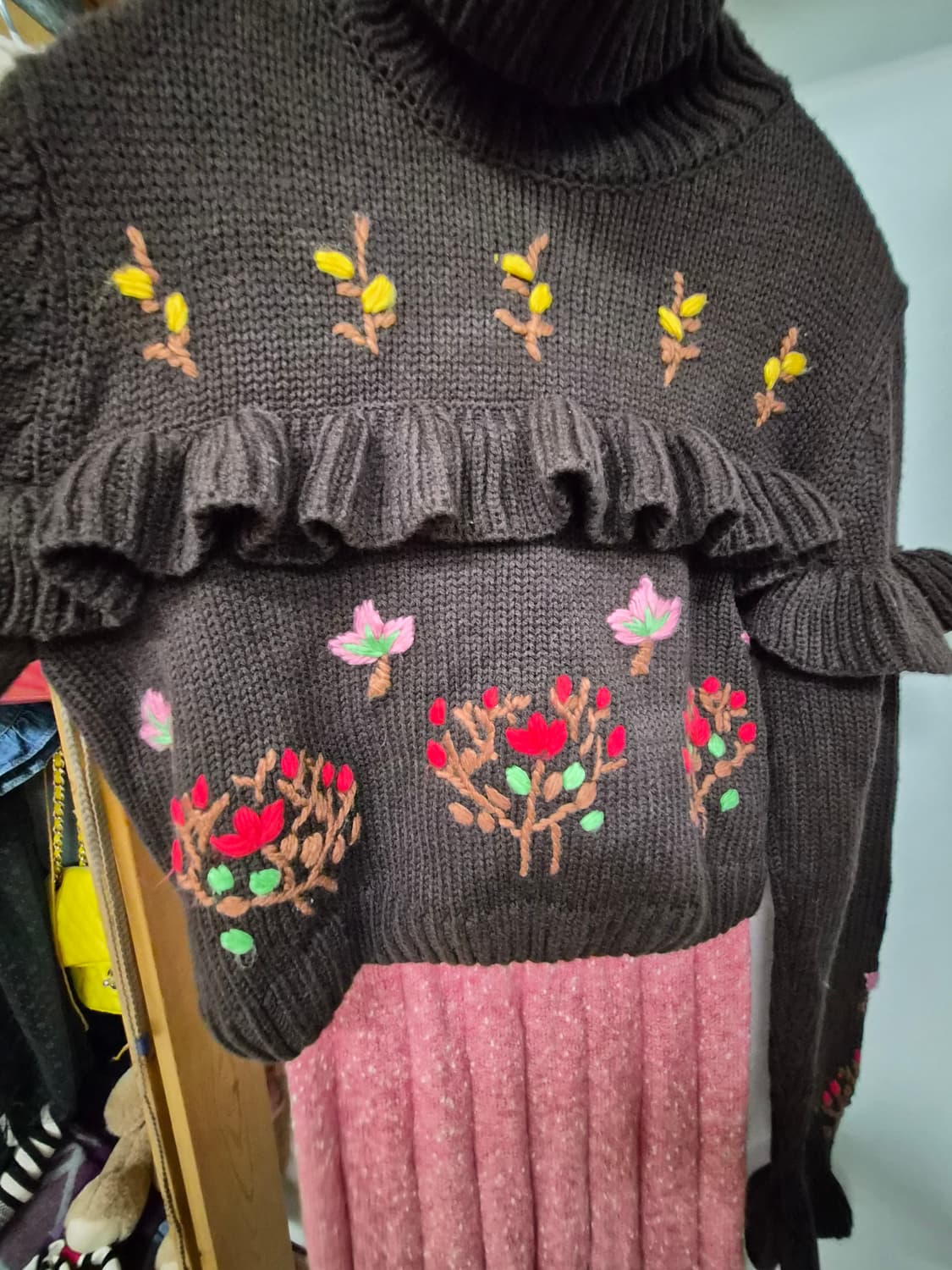 자라 자수프릴니트. mcsister 니트스커트 상품이미지4