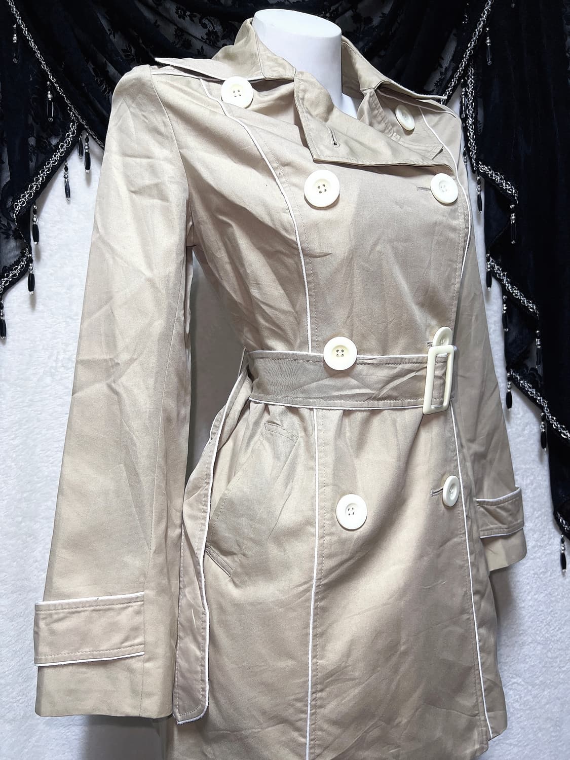 핑키앤다이안 트렌치코트 라떼갸루 로맨틱 로걀 자켓 핀터 엑팜 리즈리사 상품이미지2