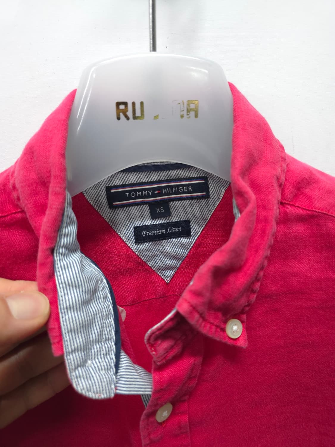 타미힐피거 프리미엄 린넨 셔츠 핫핑크 (~66반) 상품이미지5