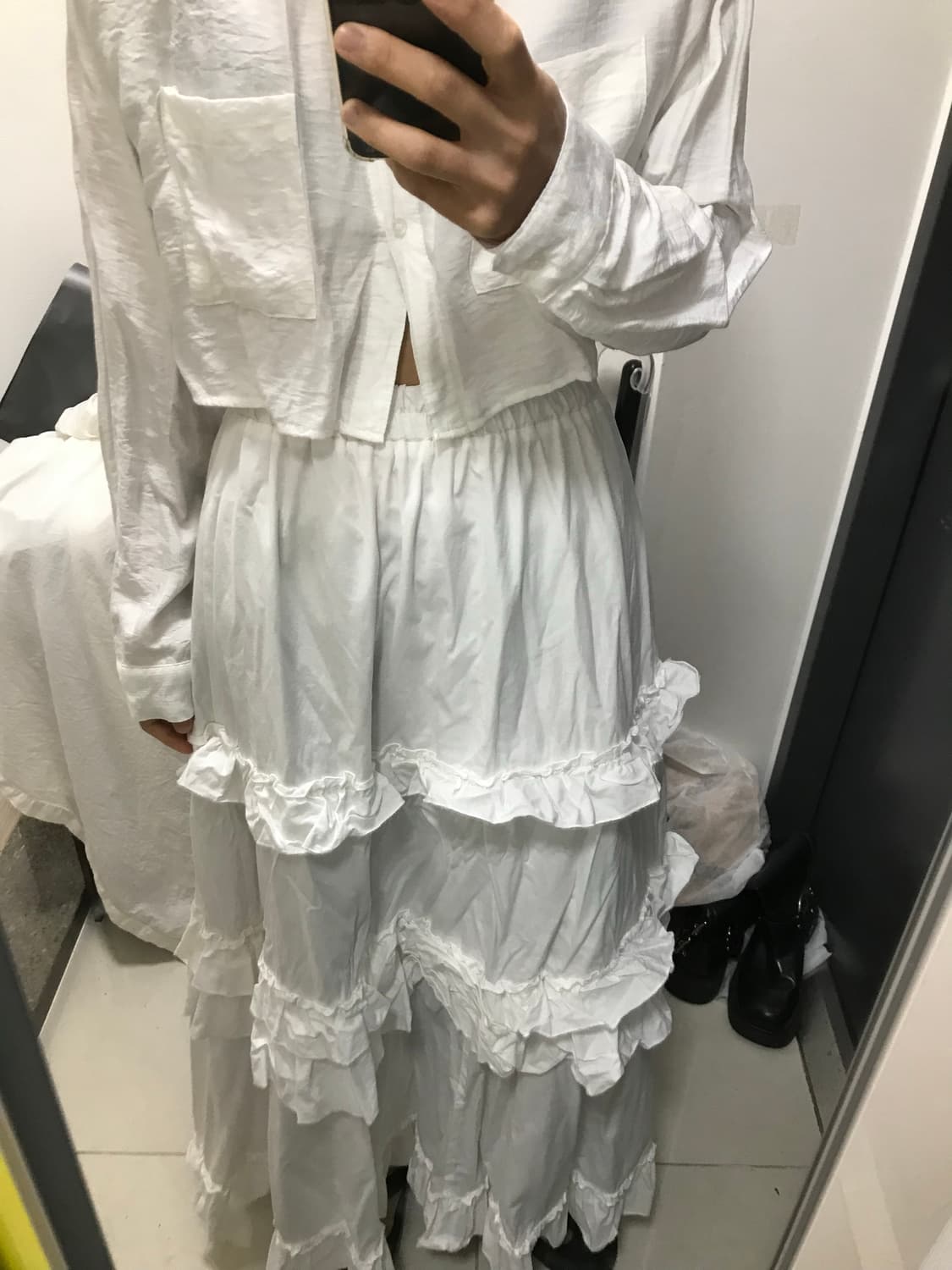 빈티지 프릴 롱 스커트 상품이미지2