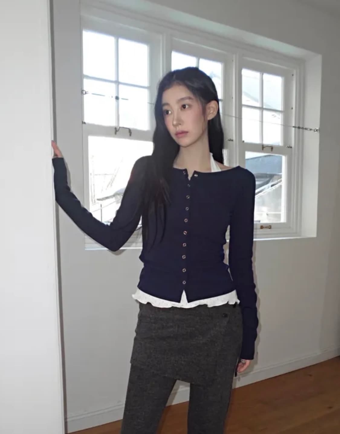 프롬뮤즈 raglan snap button cardigan 상품이미지1