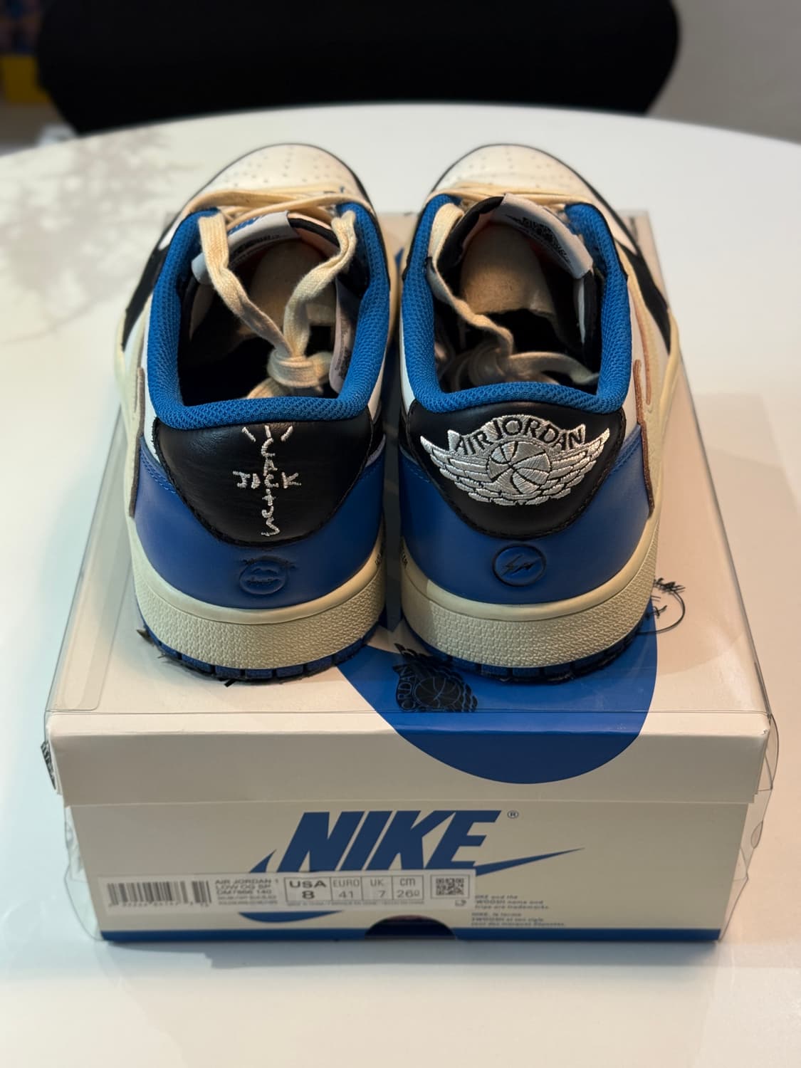 [260] 나이키 조던1 트래비스스캇 프라그먼트 로우 밀리터리블루 상품이미지3