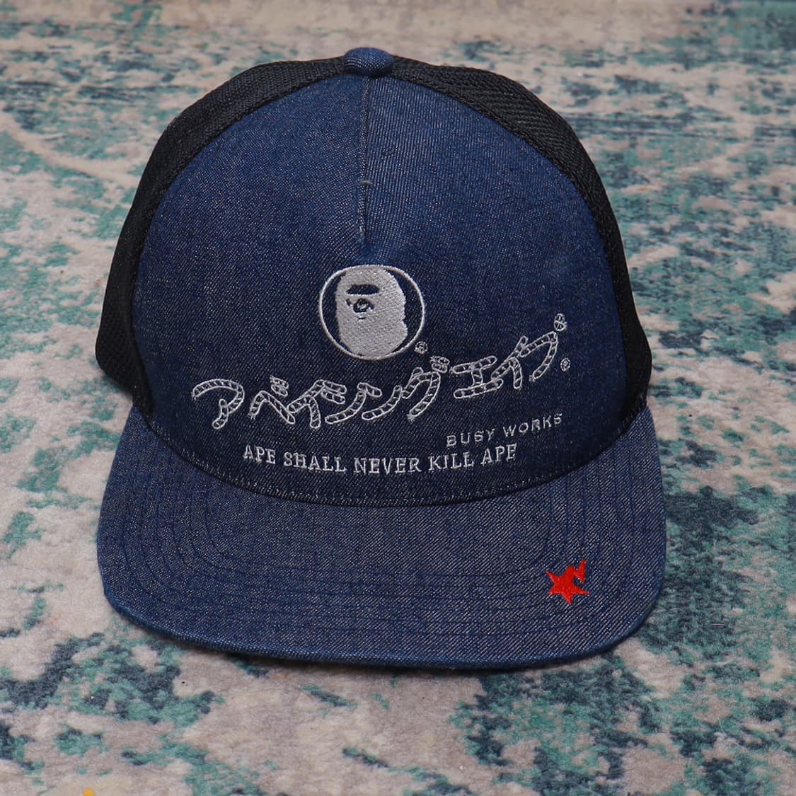 Bape 베이프 22SS 인디고 메쉬 트러커캡 모자 상품이미지2