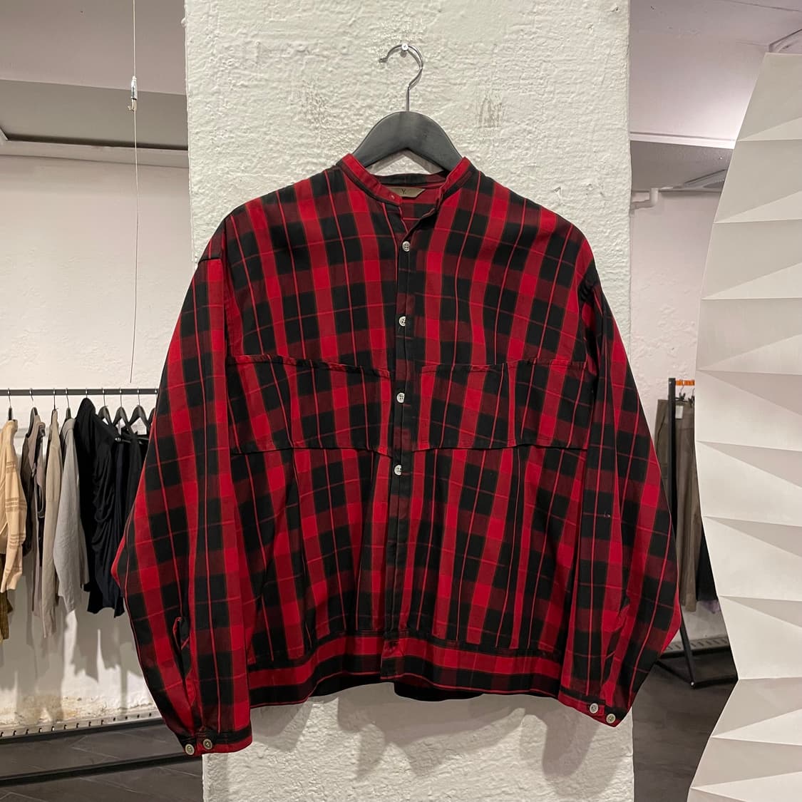 요지야마모토 아카이브 체크 셔츠 자켓 상품이미지1