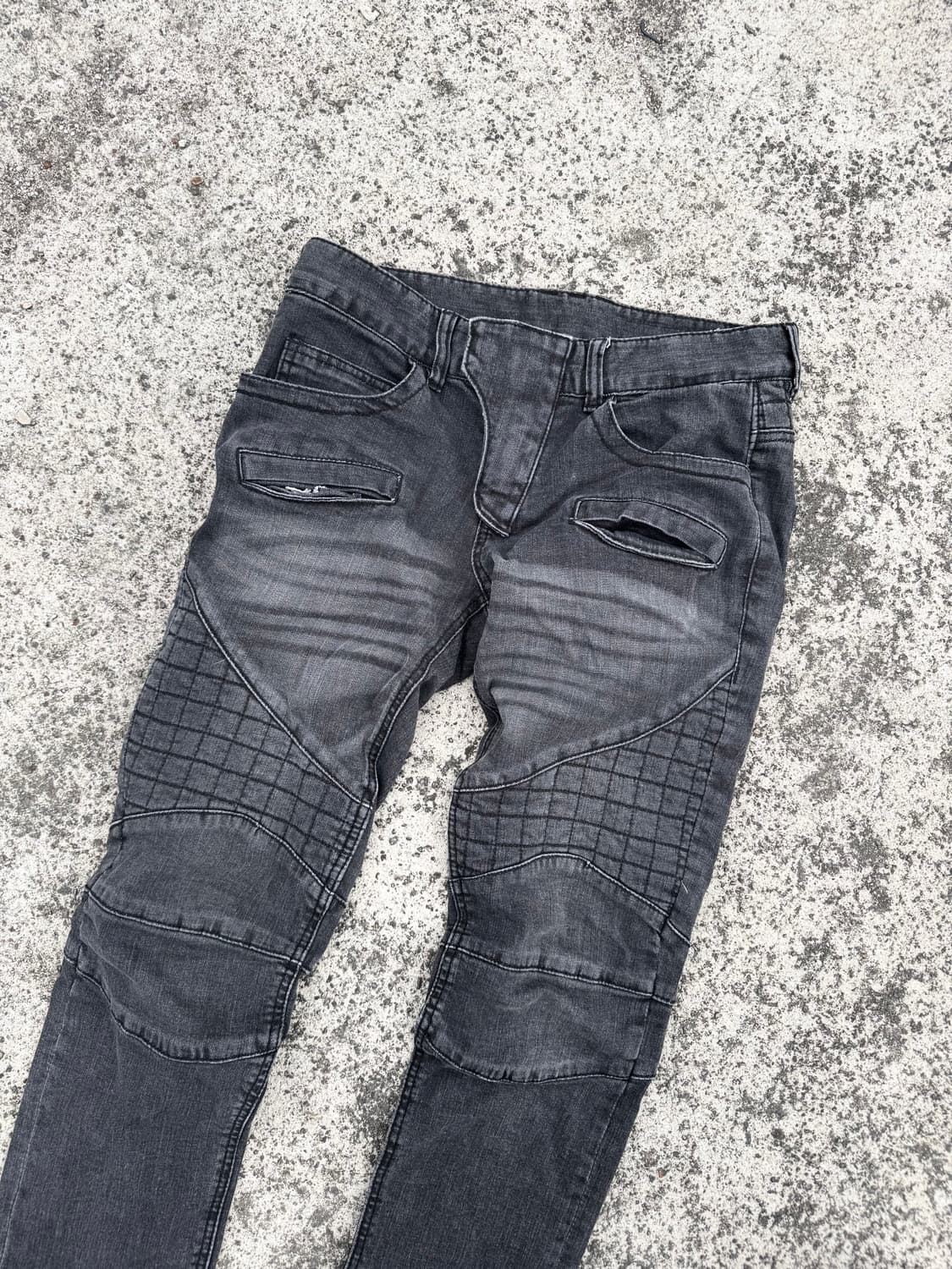 Gray skinny biker pants 상품이미지4