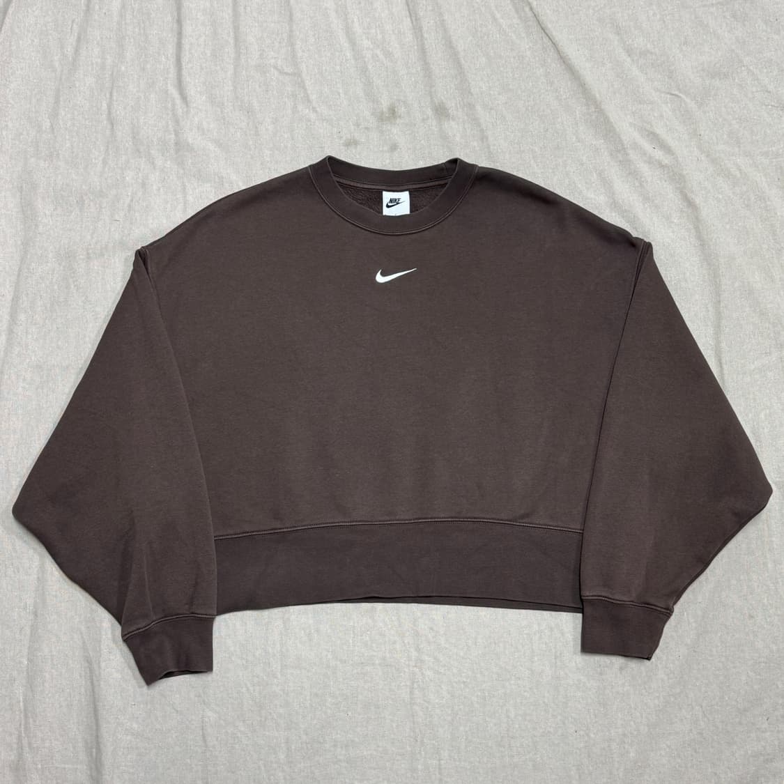 나이키 우먼 크롭 브라운 맨투맨 S 상품이미지1