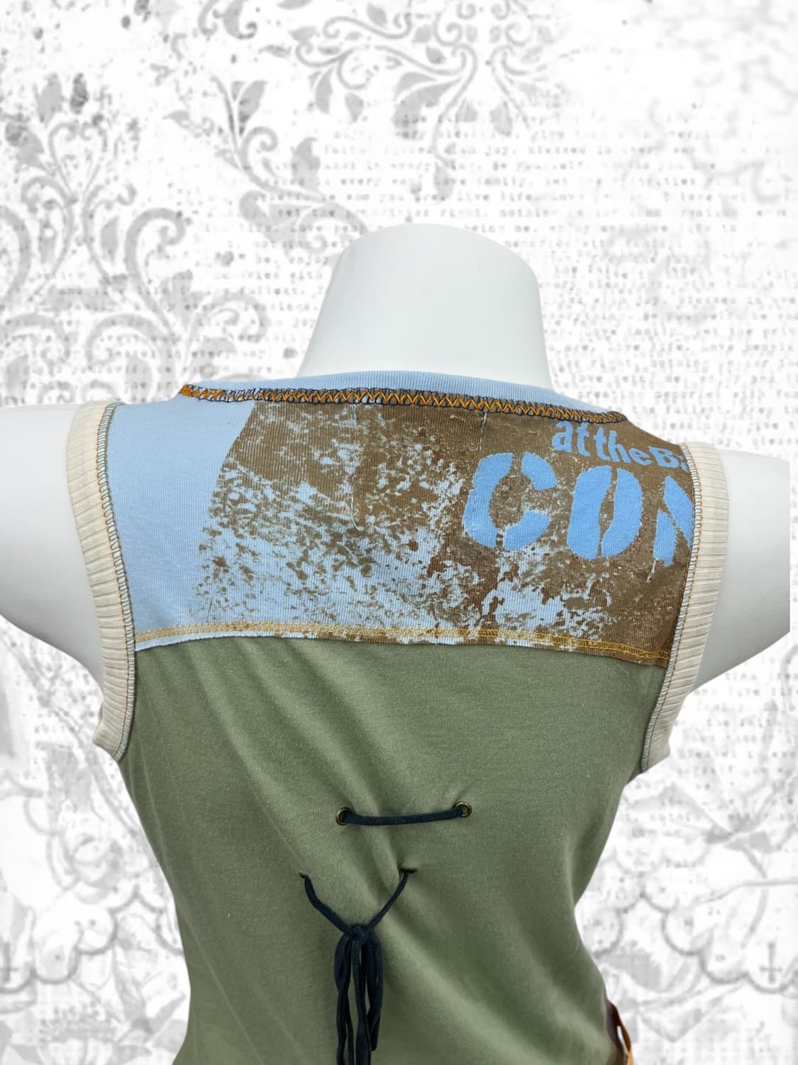 patch worked bronze stud sleeveless 상품이미지7