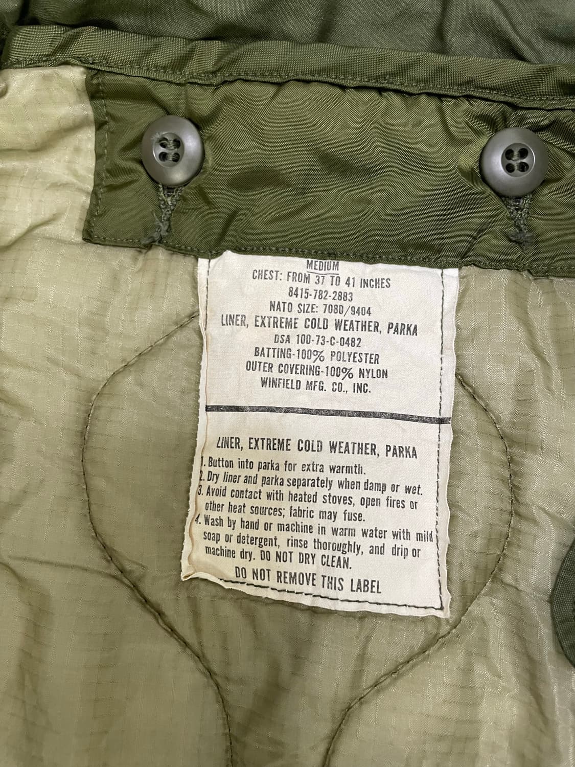 70s 오리지널 미군 m65 피쉬테일 라이너 포함 개파카 상품이미지4